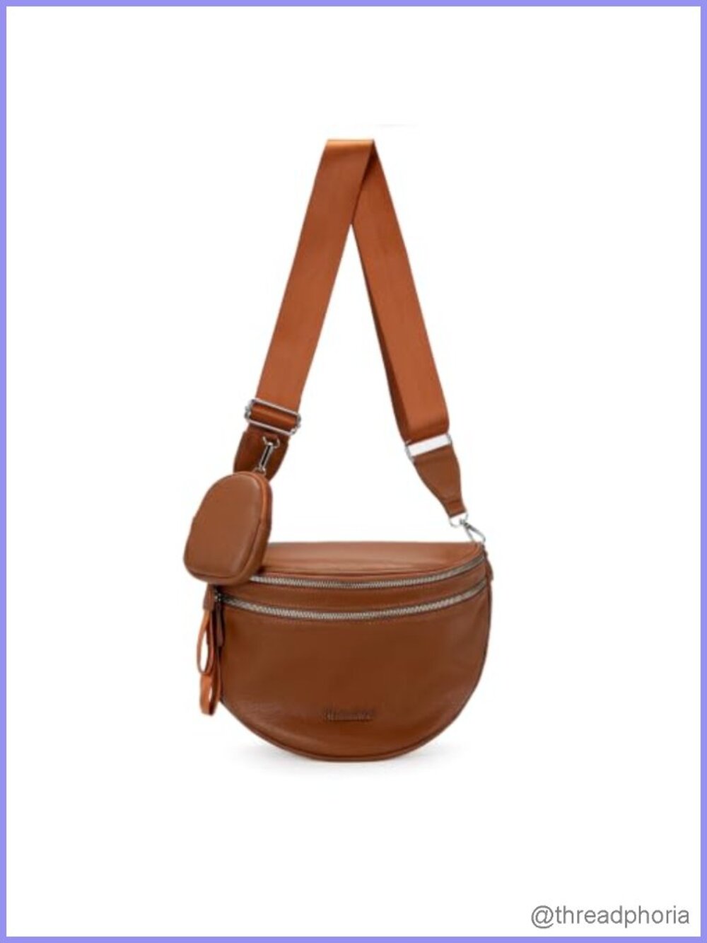 Montana West Vegan Leather Double Zip Crossbody Bum Bag with Detachable Pouch
